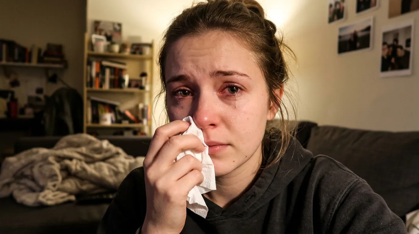 A person crying